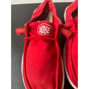 HEYDUDE Wendy Stretch Canvas Washed Red Slip On Shoes Womens 6